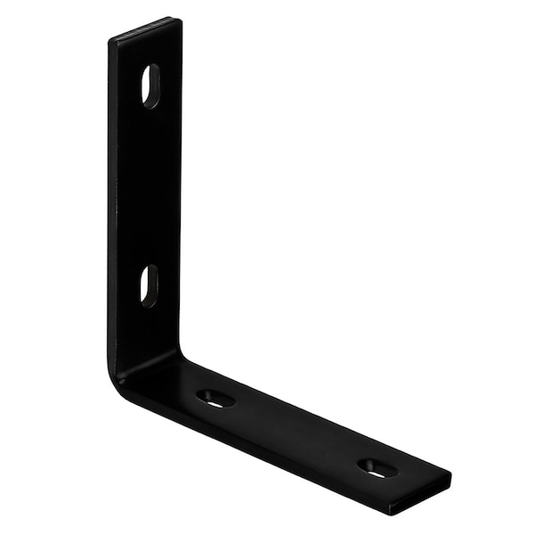 Hampton Products Hampton 6-1/4 in. H X 1-1/2 in. W X 1/4 in. D Black Steel Inside L Corner Brace 01-3405-016 - main